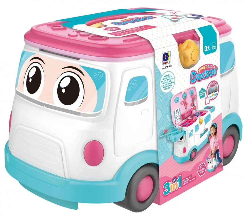 In 1 First Aid Doctor Bus, Doctor Set, Storage & Ride On The Ride