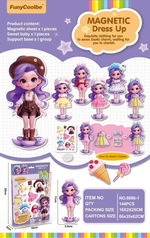 Magnetic Dress-Up Set - 1pc Sheet & Accessories