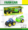 Farm Tractor with Sprayer Trailer – Agricultural Machine Toy Blue